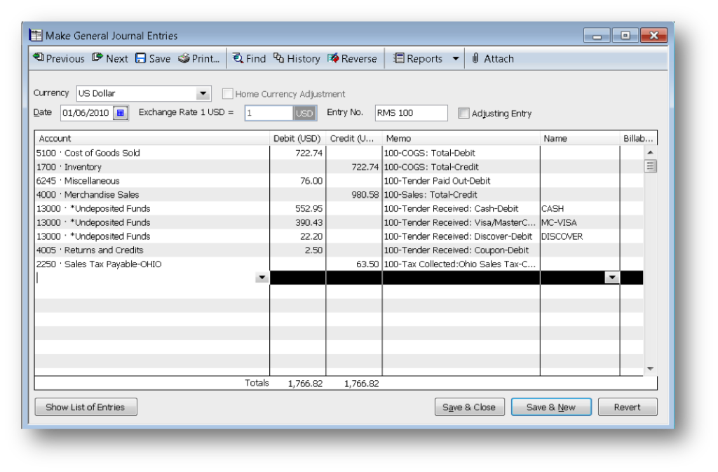 Journal Entries with General Ledger Integration