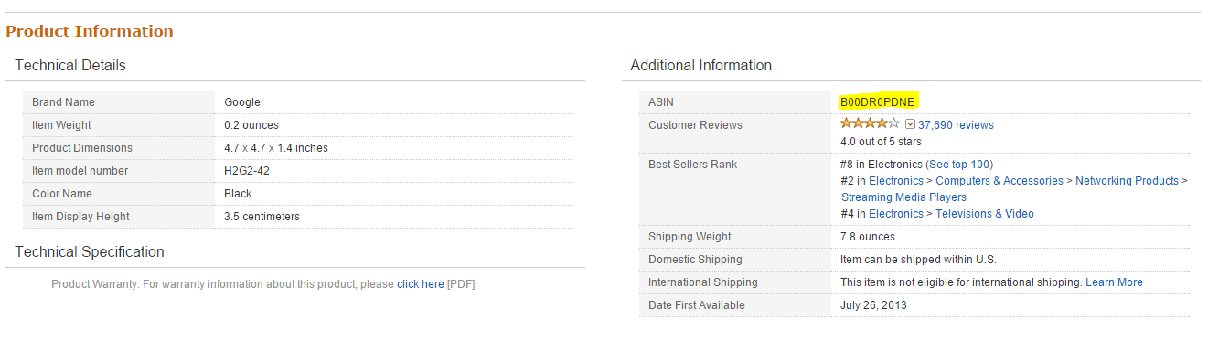 asin - product page