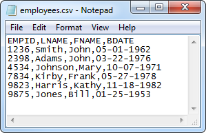 Sample CSV data CSV files are popularly known as Flat Files