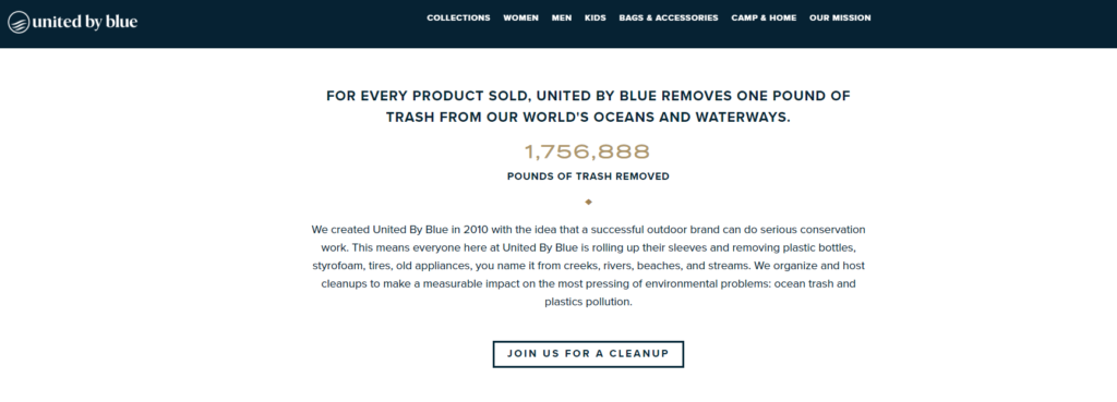 direct-to-consumer retail united by blue